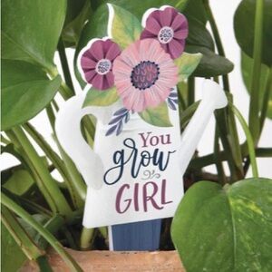 Floral Watering Can Plant Decor